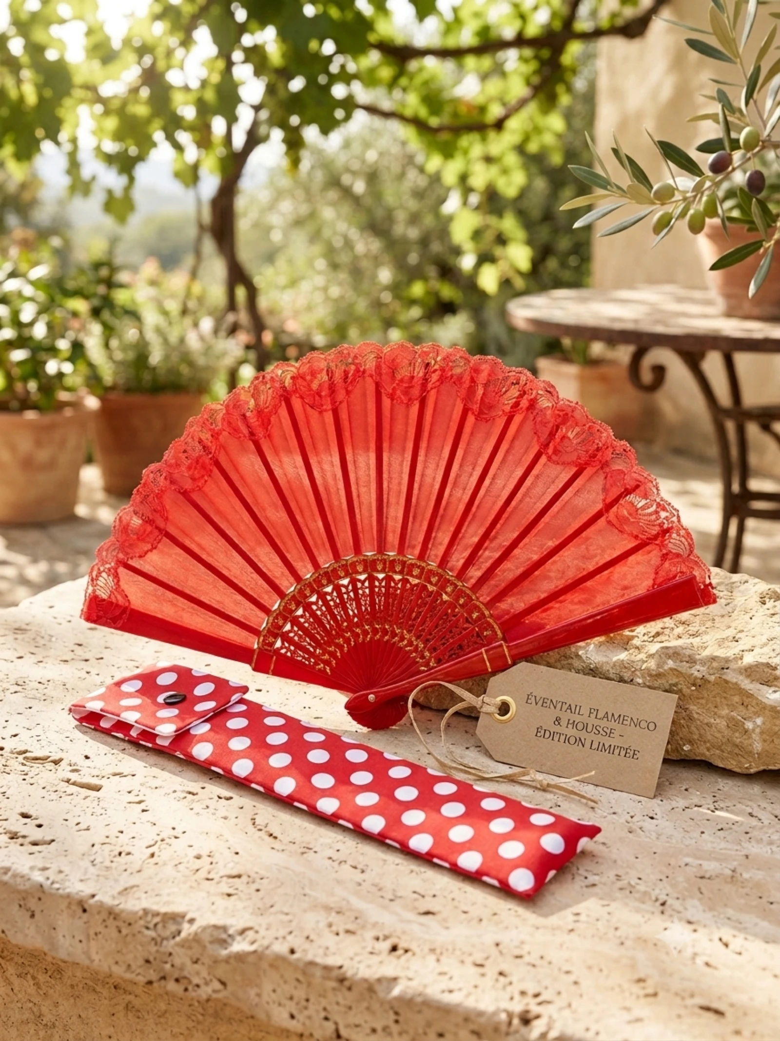 Étui flamenco pour éventail de 33cm 